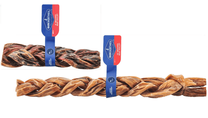 Barkworthies Braided Beef Gullets: 2 Sizes - Glad Dogs Nation | ALL Profits Donated