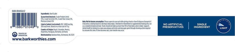 Barkworthies Braided Beef Gullets: 2 Sizes - Glad Dogs Nation | ALL Profits Donated