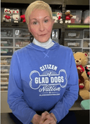 Citizen of Glad Dogs Nation Long Sleeved Hooded Tee: Periwinkle - Glad Dogs Nation | ALL Profits Donated