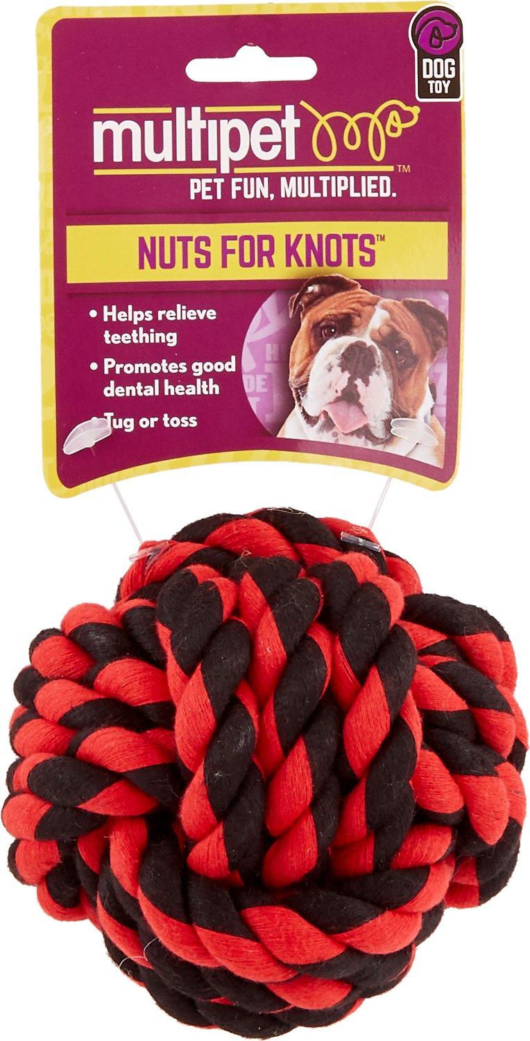 Multipet Nuts for Knots Ball Dog Toy: 3 Sizes - Glad Dogs Nation | ALL Profits Donated