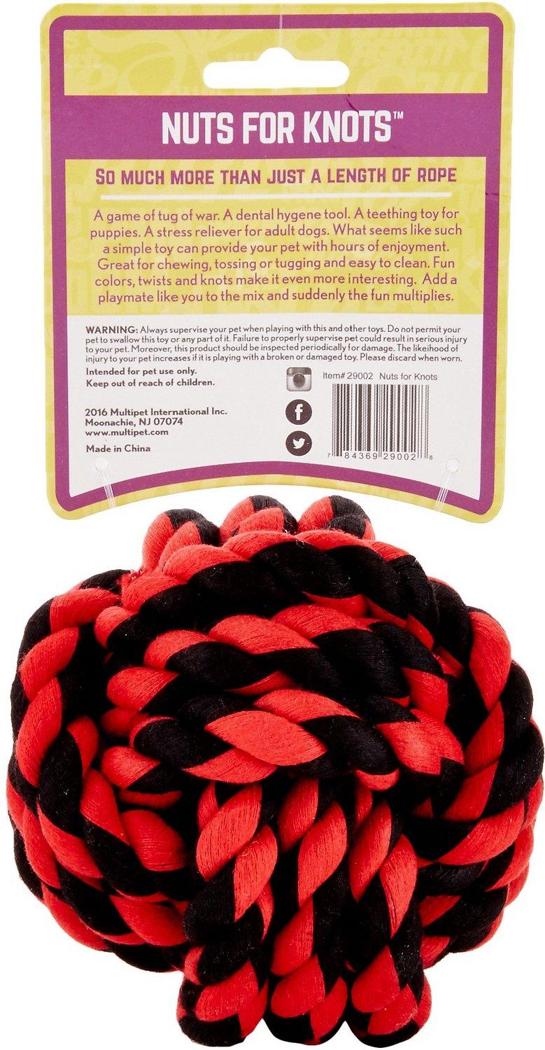 Multipet Nuts for Knots Ball Dog Toy: 3 Sizes - Glad Dogs Nation | ALL Profits Donated