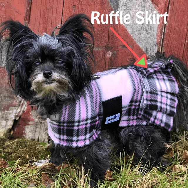 SnugPups Double Lined Poly Fleece Coats with Ruffles - Glad Dogs Nation | ALL Profits Donated