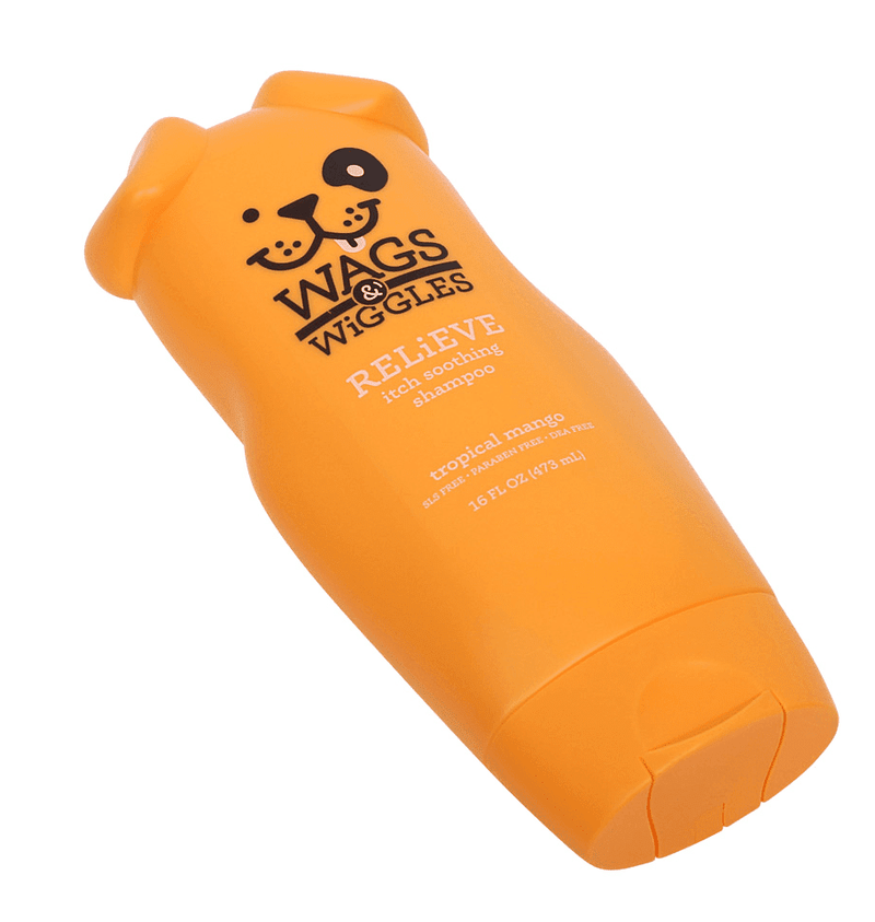 Wags & Wiggles Relieve Itch Soothing Tropical Mango Dog Shampoo 16 oz. - Glad Dogs Nation | ALL profits donated