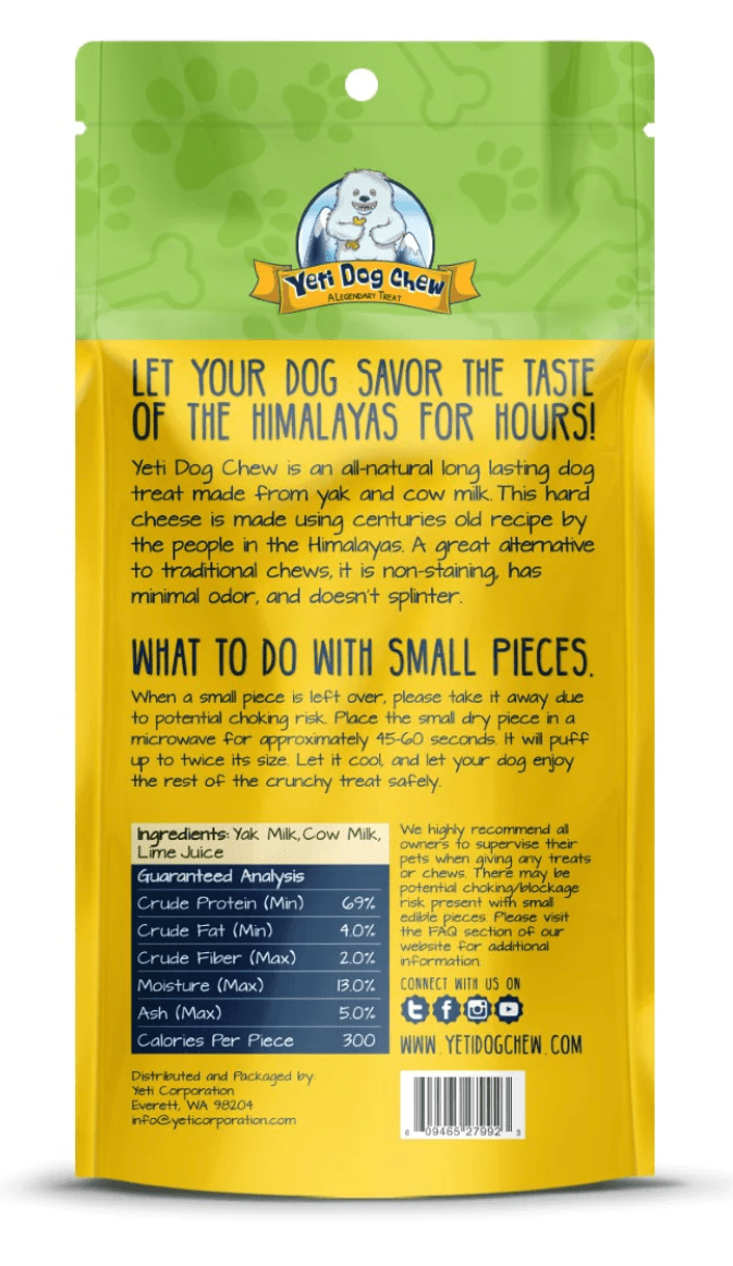 Yeti Dog Chew Medium Yak Cheese Chew for Dogs up to 45 lbs: Single & 2 Pack - Glad Dogs Nation | ALL Profits Donated