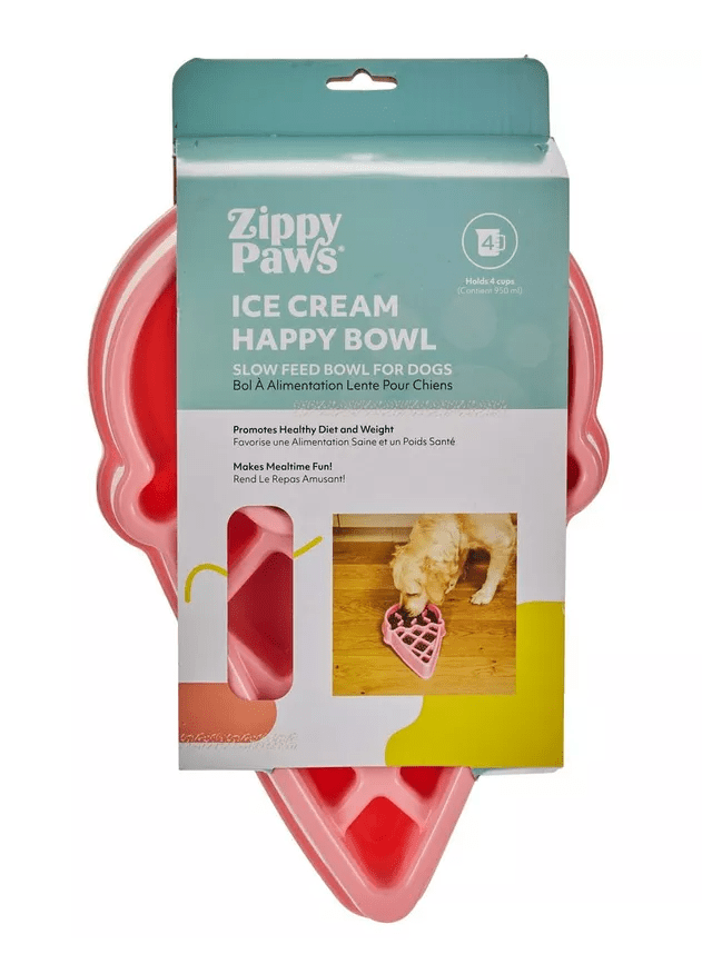 ZippyPaws Slow Feeder Happy Bowl Ice Cream